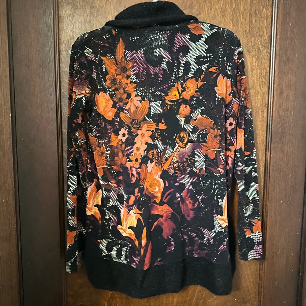Fuzzi Jean Paul Gaultier Fall Floral Lightweight Cardigan Size S - Picture 3 of 4